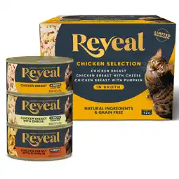 Walmart Reveal Pet Food, Natural Wet Cat Food, Chicken in Broth Variety Pack, 2.47 oz Cans offer