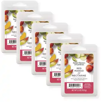 Walmart Red Mango & Nectarine Scented Wax Melts, Better Homes & Gardens, 2.5 oz (5-Pack) offer