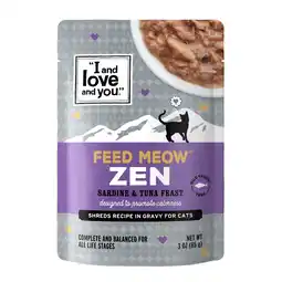 Walmart I and love and you Feed Meow Zen, Sardine & Tuna Feast, 3oz Pouch offer