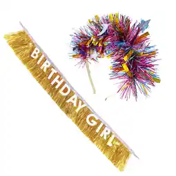 Walmart Packed Party Birthday Essentials Women's Sash and Headband Bundle offer
