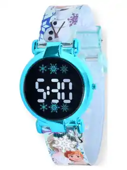 Walmart Disney Frozen II Unisex Childrens LCD Watch with Dangling Snow Flake Charm (FZN4803WM) offer