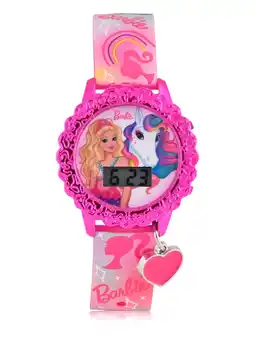 Walmart Barbie Kids Flashing Lights LCD Watch with Printed Strap and Heart Shaped Hanging Charm (BDT4156WM) offer