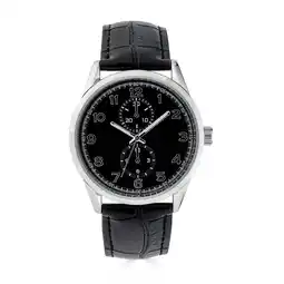 Walmart George 41MM Men's Silver Tone Black Dial Easy Read Strap Black Watch offer