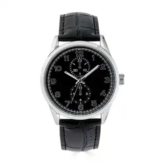Walmart George 41MM Men's Silver Tone Black Dial Easy Read Strap Black Watch offer