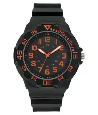 Walmart George Men's Casual Watch with Orange Round Dial and Black Resin Band offer