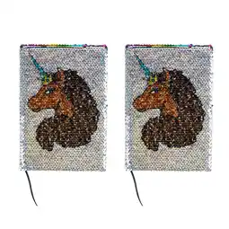 Walmart Afro Unicorn 7x 9 Sequin Blank Diaries Journal, Multicolor, 2 Pack offer