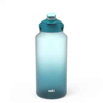 Walmart Zak Designs Soft Paint 64oz Durable Plastic Liberty Duo Water Bottle Hydration Tracker(Ombre Blue) offer