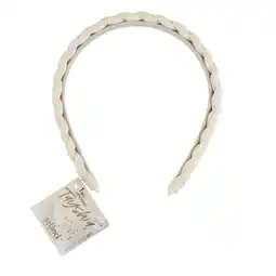 Walmart Tayshia by Scunci Comfort No-Squeeze Satin Braided Headband, Cream offer
