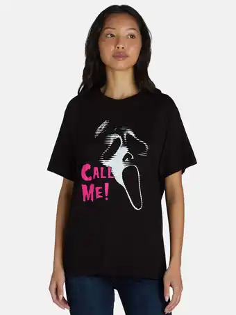 Walmart Ghostface Women's Call Me Graphic Tee with Short Sleeves, Sizes XXS-XXL offer