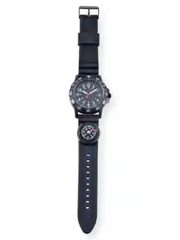 Walmart George Adult Male Analog Watch in Black Silicone with Compass (42039WMM) offer