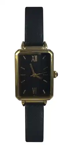 Walmart Time and Tru Ladies Analog Imitation Leather Slim Tank Wristwatch offer