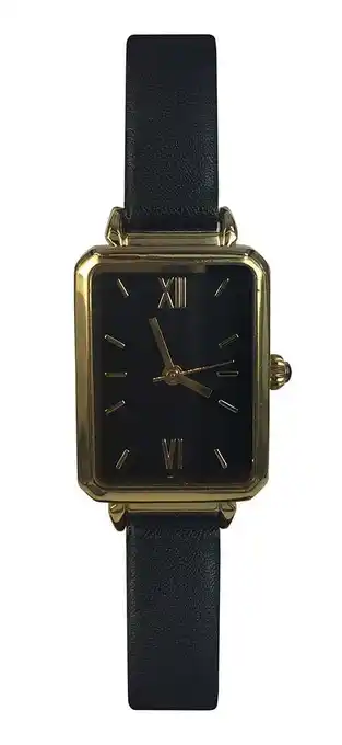Walmart Time and Tru Ladies Analog Imitation Leather Slim Tank Wristwatch offer