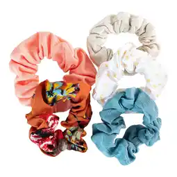 Walmart Wild Primrose by Scunci Original Scrunchie in Mixed Textures, Prints and Colors, 5ct offer