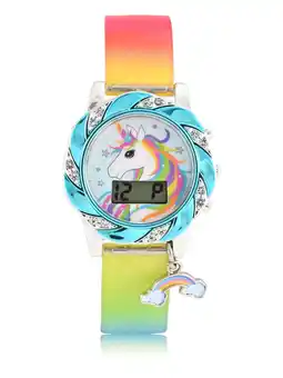 Walmart WN5005WM Wondernation Kids Flashing Lights LCD Watch with Printed Strap and Hanging Charm offer