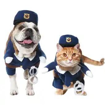 Walmart Vibrant Life Halloween Dog Costume and Cat Costume: Police Officer, Size Small offer