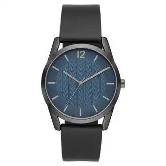 Walmart George Men's Watch: Gunmetal Case, Blue Textured Dial, Black Vegan Leather Band (FMDOGE035) offer