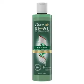 Walmart Dove Real Biomimetic Care Repair Daily Shampoo with Vegan Keratin All Hair Types, Coconut, 10 fl oz offer