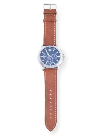 Walmart George Adult Male Analog Watch with Silver Dial in Brown Strap and (42032Wmm) offer