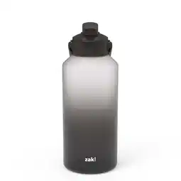 Walmart Zak Designs Soft Paint 64oz Durable Plastic Liberty Duo Water Bottle Hydration Tracker (Ombre Black) offer