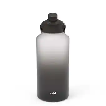Walmart Zak Designs Soft Paint 64oz Durable Plastic Liberty Duo Water Bottle Hydration Tracker (Ombre Black) offer