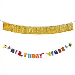 Walmart Packed Party Tinsel Birthday Banner Bundle offer