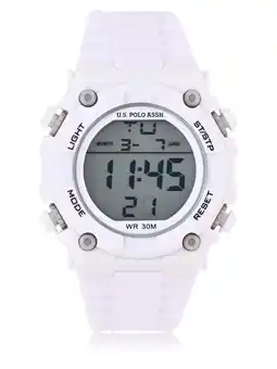 Walmart U.S. Polo Assn. Adult Male White Digital Watch (USC90069WM) offer