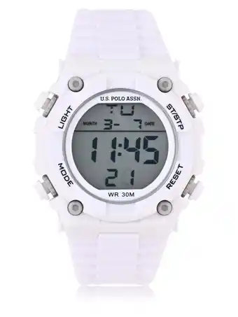 Walmart U.S. Polo Assn. Adult Male White Digital Watch (USC90069WM) offer