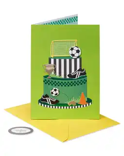 Walmart Papersong Premium Birthday Card, Soccer Cake (Have a Ball!) offer