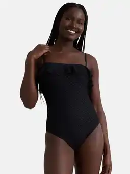 Walmart Celebrity Pink Women’s Ruffle Crochet One Piece Swimsuit, Sizes XS-XXL offer