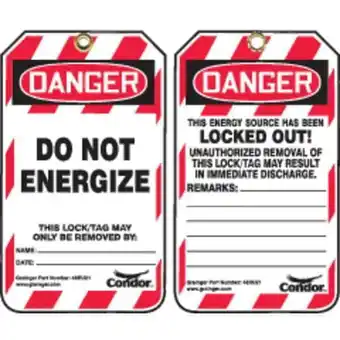 Walmart Condor Lockout Tag,3-1/4 in.Wx5-3/4in.H,PK100 48RU21 offer