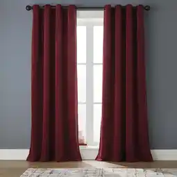 Walmart Better Homes & Gardens Velvet Grommet Blackout Single Curtain Panel, Red, 52 x 84 offer
