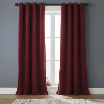 Walmart Better Homes & Gardens Velvet Grommet Blackout Single Curtain Panel, Red, 52 x 84 offer
