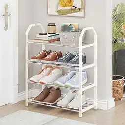 Walmart Vadktai Small Shoe Rack, Entryway, Hallway and Closet Space Saving Storage and Organization offer