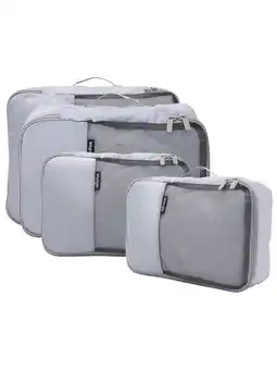Walmart Wrangler 4-piece Packing Cubes Set For Luggage And Travel, Silver offer