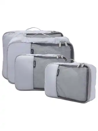 Walmart Wrangler 4-piece Packing Cubes Set For Luggage And Travel, Silver offer