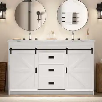 Walmart Installation Free Bathroom Vanity with Double Sink,Freestanding Bathroom Vanity offer