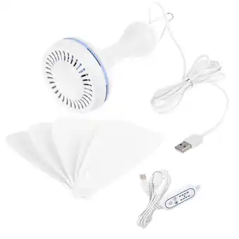 Walmart XISAOK 6 Leaves 5V USB Ceiling Canopy Fan Timer 4 Speed Hanging Outdoor Camp Tent Fan offer