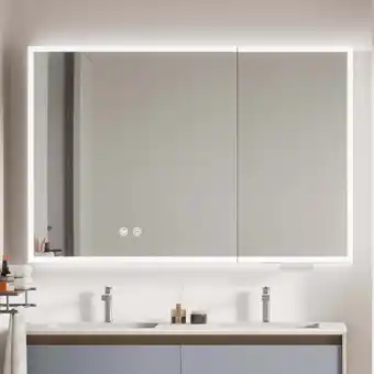 Walmart Ciumeeo Bathroom Wall Medicine Cabinet with Lights W/ Mirror Door & Shelve Storage offer