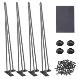 Walmart Yescom 4PCS 28 Hairpin Legs Steel Rod Heavy Duty Furniture Leg Table Coffee Table Home offer