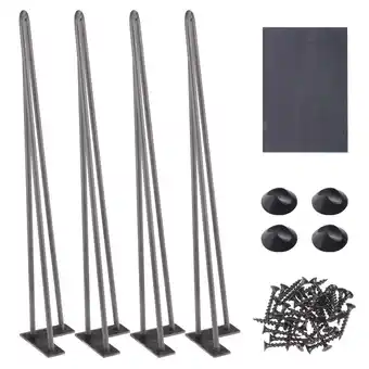 Walmart Yescom 4PCS 28 Hairpin Legs Steel Rod Heavy Duty Furniture Leg Table Coffee Table Home offer