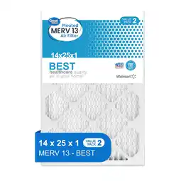 Walmart Great Value 14x25x1 MERV 13 BEST HVAC Air and Furnace Filter Improves Indoor Air Quality 2 Filters offer