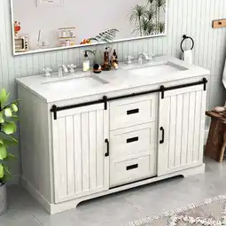 Walmart 54in Modern Bathroom Vanity w/ Sink Set,54inchFreestanding Vanity Bathroom Cabinets offer
