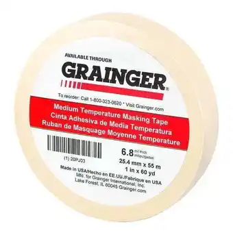 Walmart Manufacturer Varies Masking Tape,1 W,60 yd L,Tan 20PJ03 offer