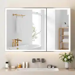 Walmart Ciumeeo Medicine Cabinet with LED Mirror for Bathroom, 32''X24'' Aluminum, Wall Mounted offer