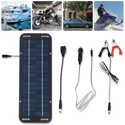 Walmart Knadgbft Portable 12V/30W Solar Panel Battery Charger Maintainer, silicon Black, 7 Count offer