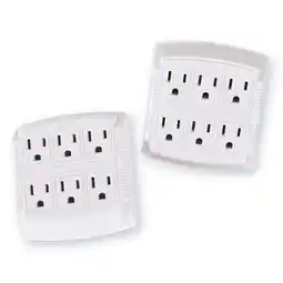 Walmart Collections Etc 6 Outlet Wall Adapter and Extender, 3-Prong - 2-Pack | Plastic, Copper offer