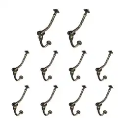 Walmart Mascot Hardware Antique Brass Finish Twisted Iron Hat & Coat Hook - Pack of 10 offer