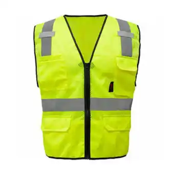 Walmart 1505 Class 2 Multi Purpose Lime Mesh Safety Zipper With 6 Pockets, Large offer
