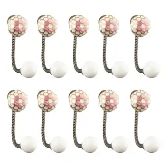 Walmart Mascot Hardware Hexagon Shape 3-7/9 In. Pink & Gold Ceramic Hook - Pack of 10 offer