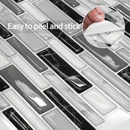 Walmart 10PCS Self Adhesive Backsplash, Grey Marble Design 3D Wall Panels offer